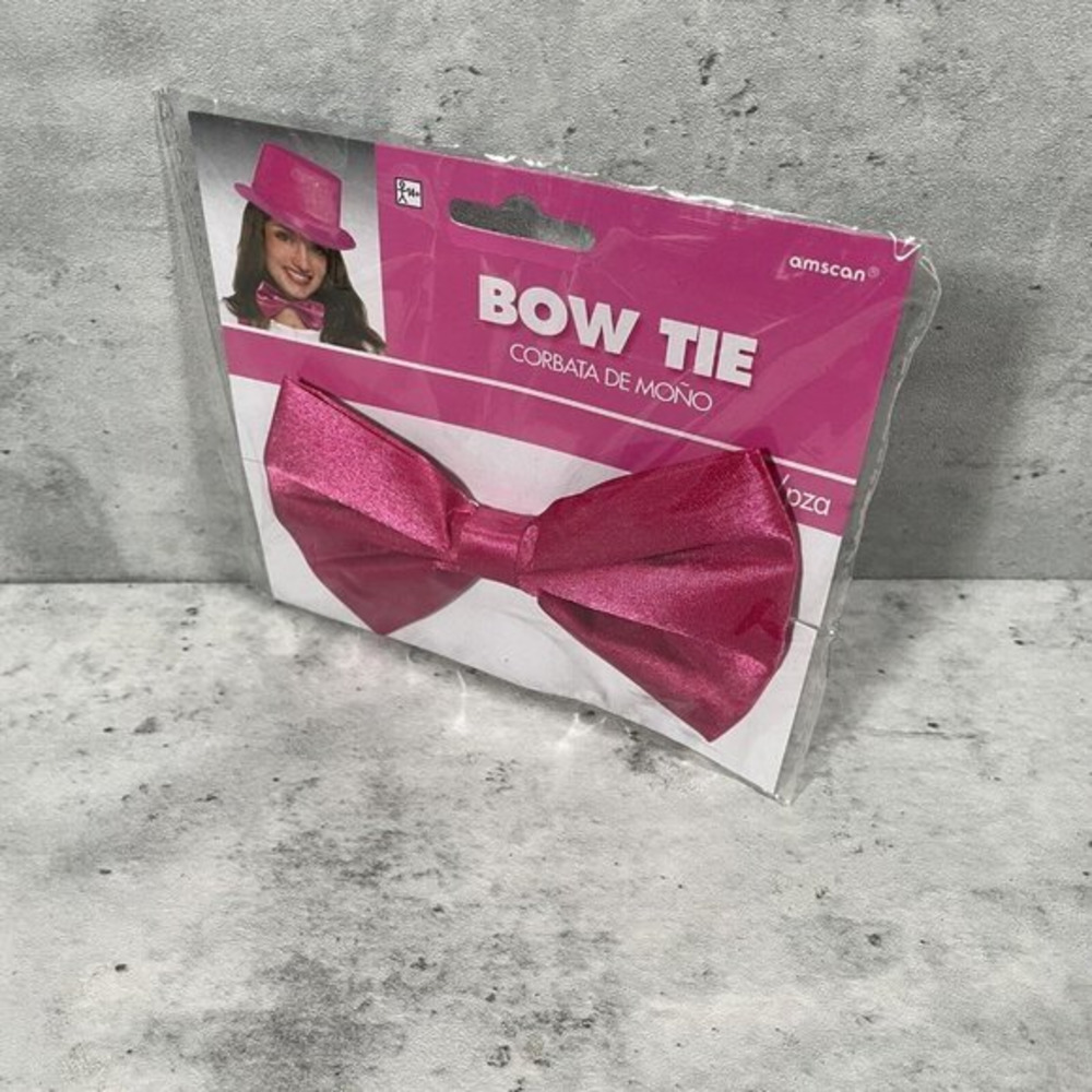 Novelty Bow Tie Pink School Spirit Fancy Dress Up‎ Adult Costume Accessory NEW
